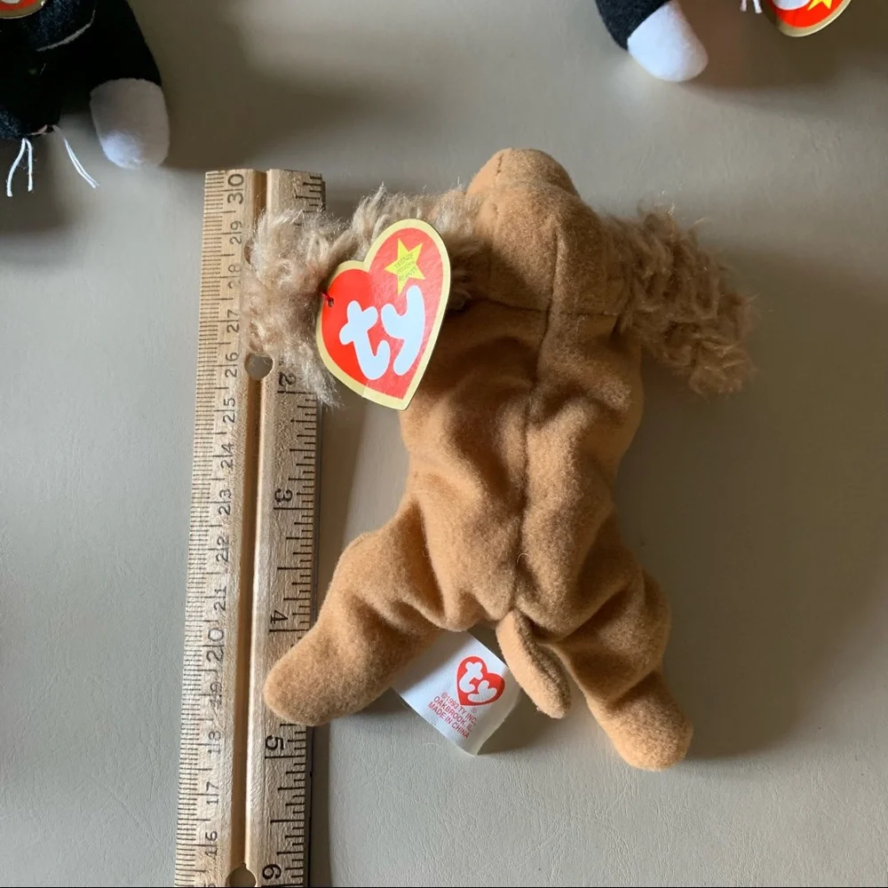4 Teenie Beanie Baby Dogs & Cats